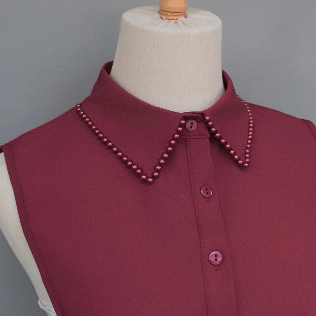 Exquisite fake collars with hand-sewn pearl embellishments. These decorative collars are unique, versatile, and detachable. The