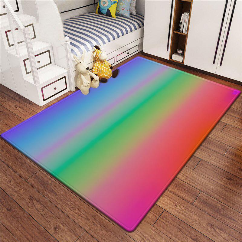 Dopamine Gradient Color Large Carpet Non Slip Soft Cartoon Kids Bedroom Living Room Floor Mat Home Decor Children's Play Carpet