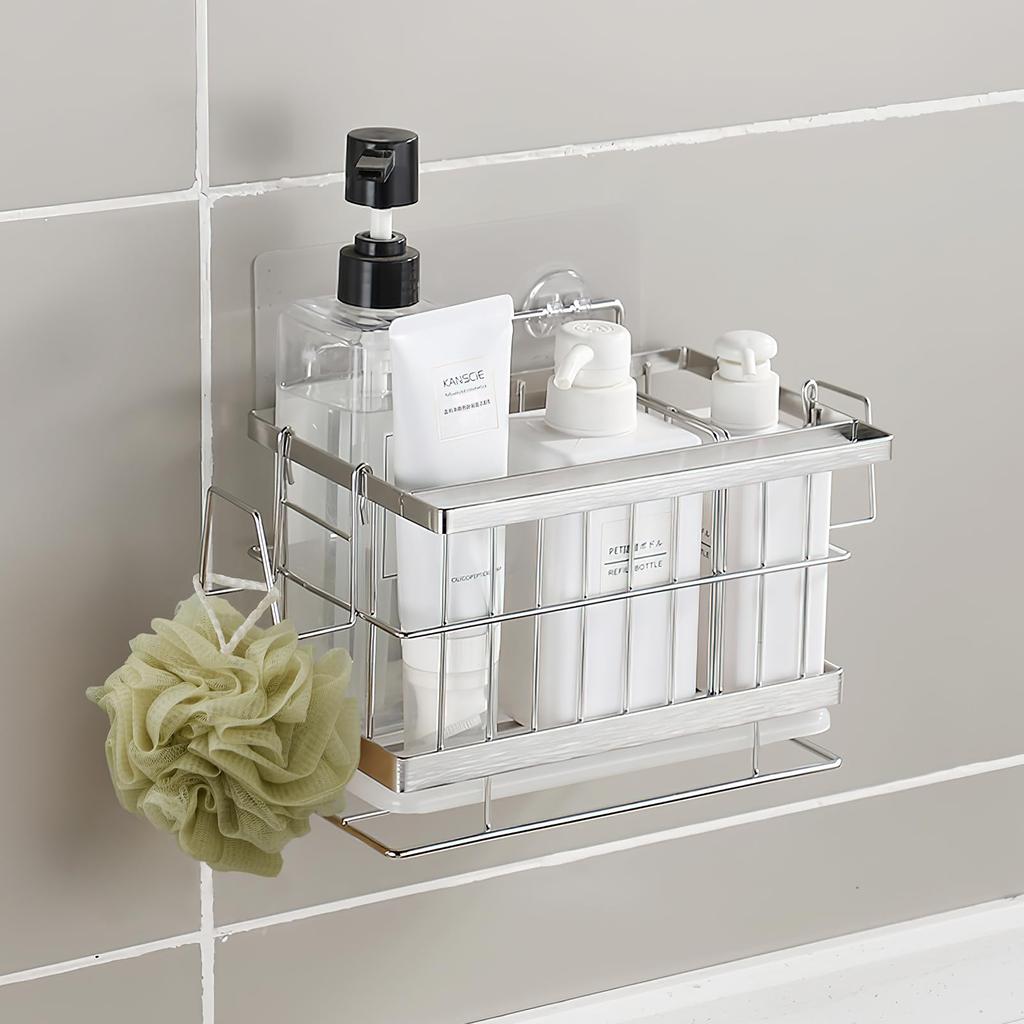 susunnus Sponge Drainer Stainless Steel Small Item Basket Drainer Rack for Kitchen with Seal Automatic Drain No Holes Needed Kitchen Storage Space