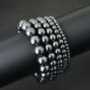 Minimalist 4/6/8/10/12mm Natual Hematite Stone Bracelet For Men Meditation Healing Braclet Black Round Strand Braslet Pulseria