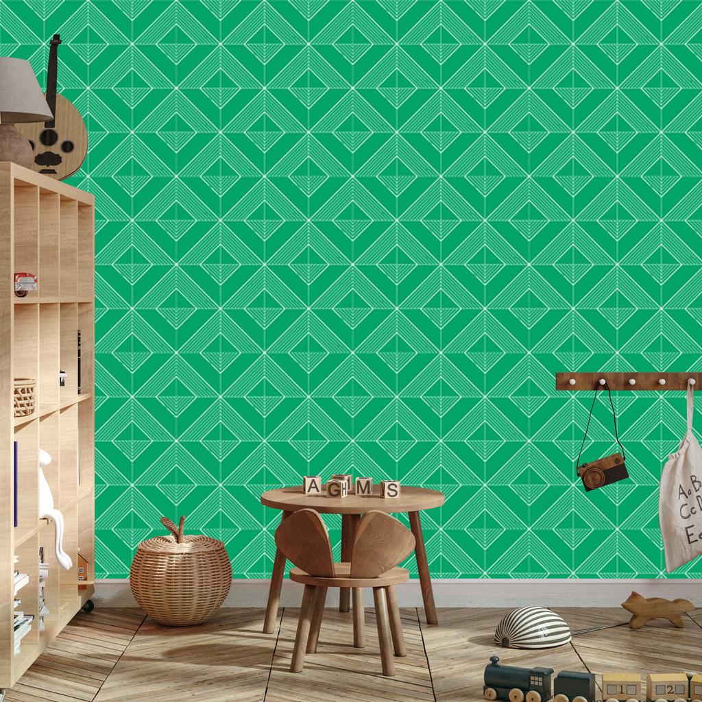 Geometric Sea Rhombus Wallpaper, Sea Center 50x1000