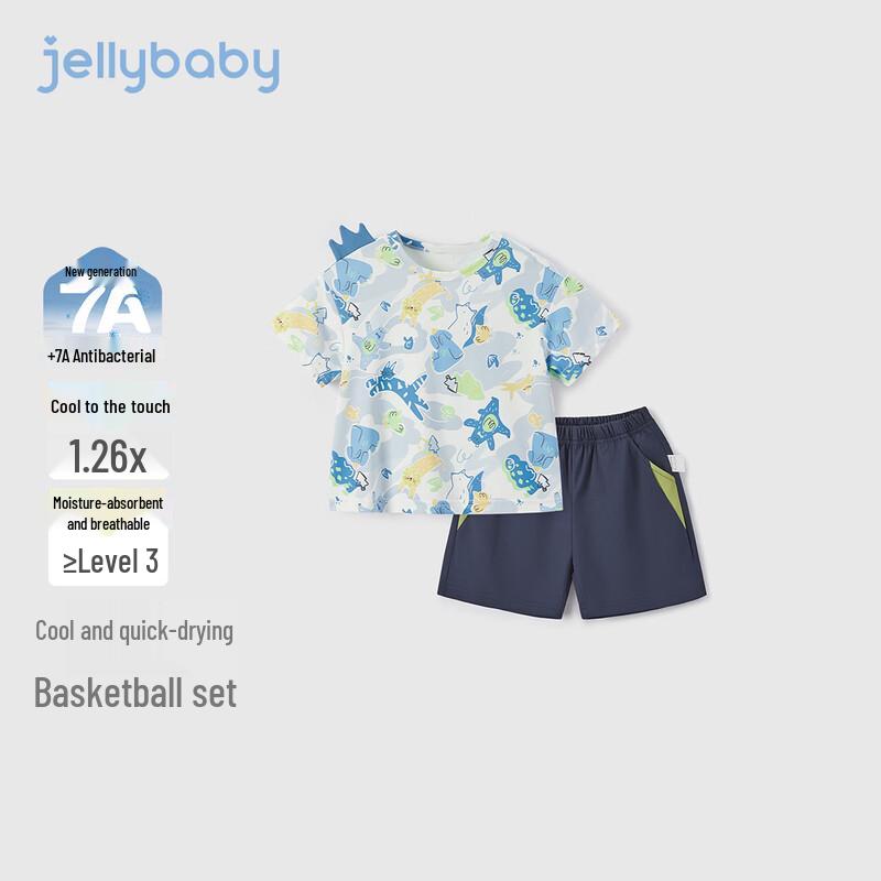 Летний спортивный комплект для мальчиков JELLYBABY: футболка и шорты 80