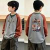 Boys' Color Block Raglan Sleeve T-shirt - Spring/Autumn Loose Fit
