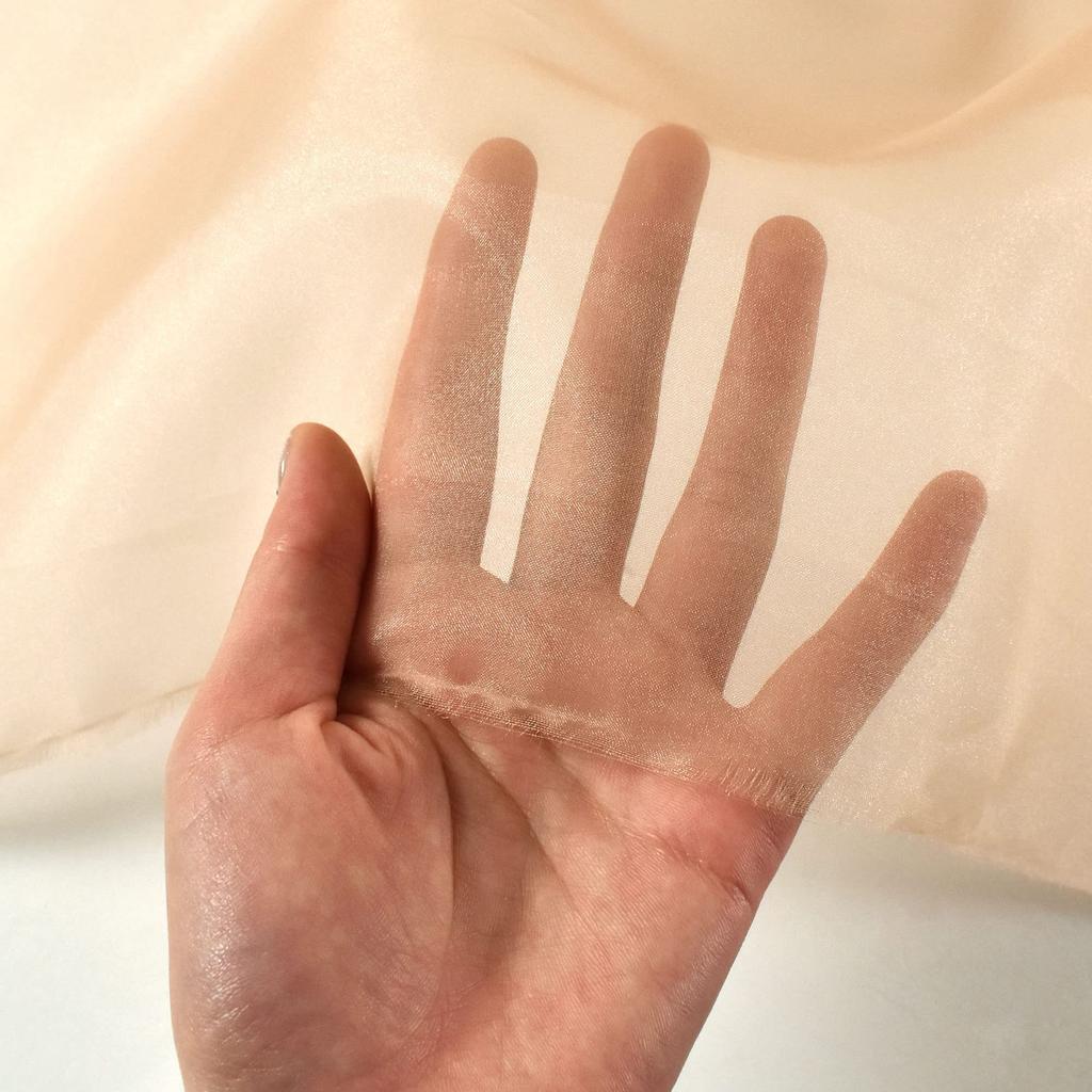 Polyester Organza 140cm wide x 4m Pink 2440 Fabric, cut, 144. Beige,
