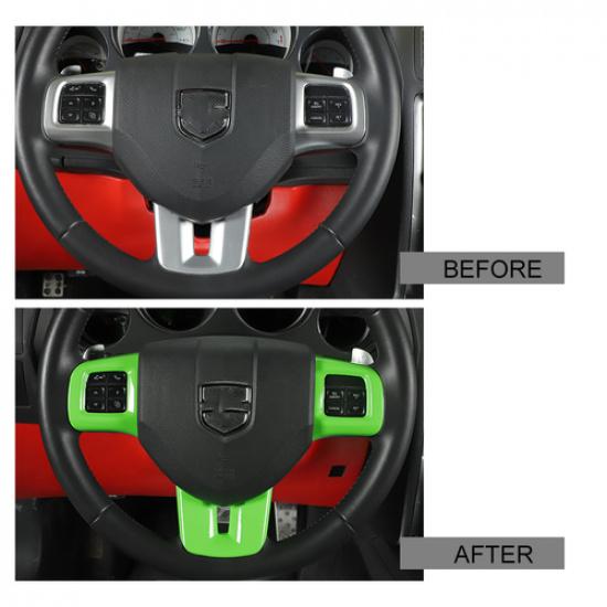 Interior Steering Wheel Moulding Cover for Dodge Challenger/Charger 09-14 Green