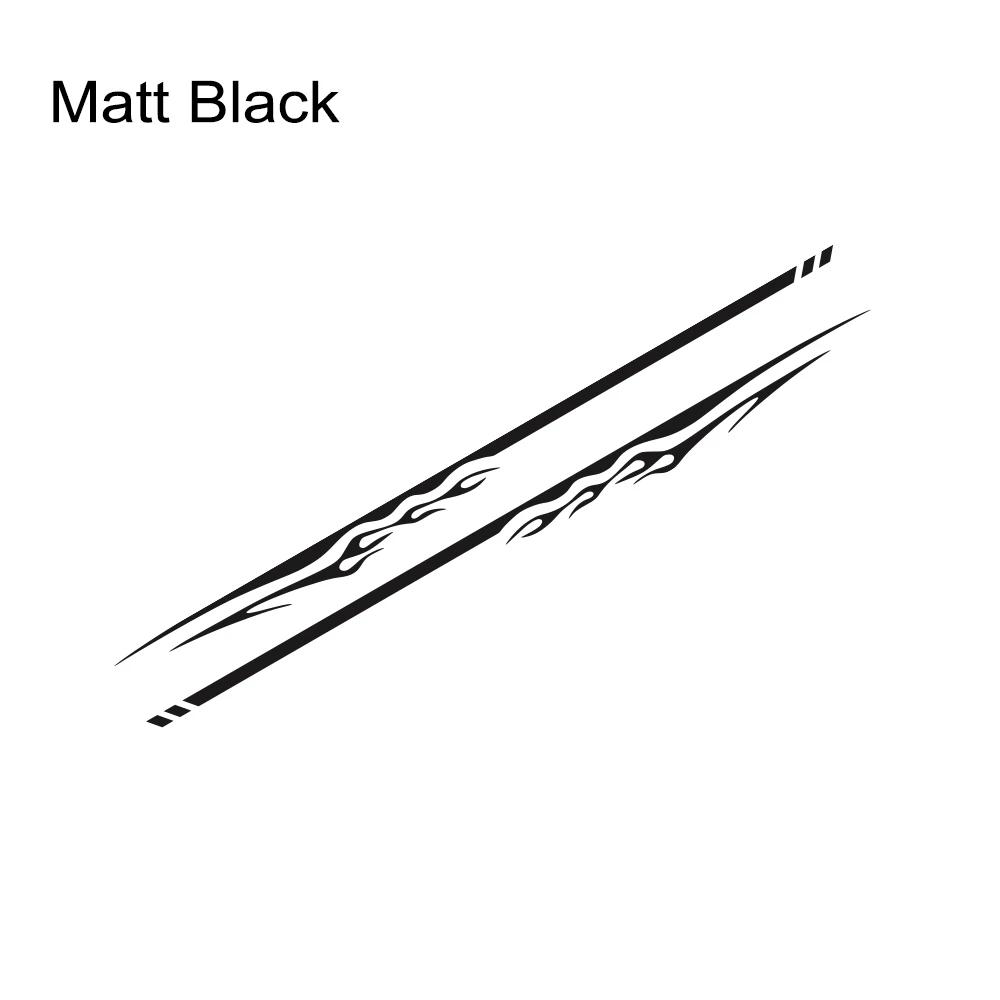 2PCS Flame Pattern Car Side Door Long Stripe Sticker Car Waistline Vinyl Decal Racing Auto Body Decal Car Decoration Accessories