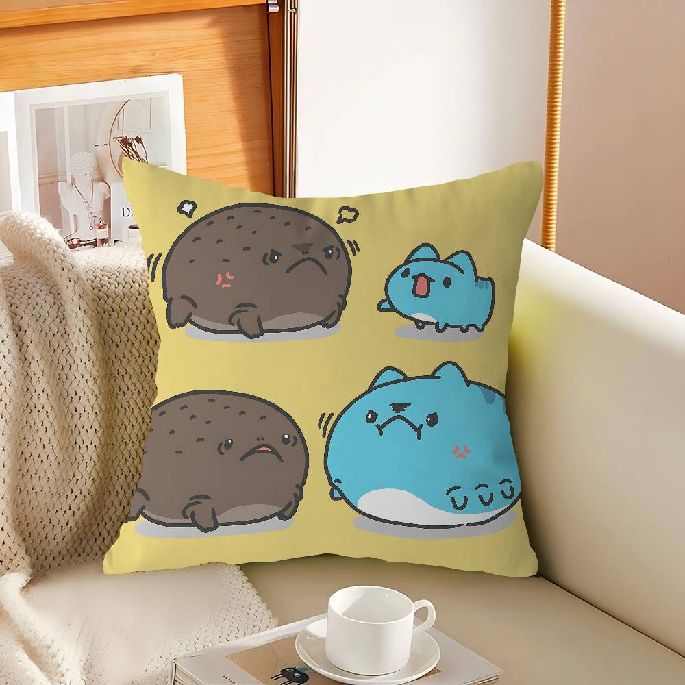 B-Bugcat Capoo Cartoon Decorative Room Aesthetics Pillow Case Home Decor Bedroom Sofa Bed Couch Pillow Cover 45x45