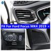 Schwarzes gebürstetes Style Frontlüftungsgitter / Türlautsprecher / Scheinwerferschalter Abdeckung Zierleisten Zubehör für Ford Focus MK4 - 2025