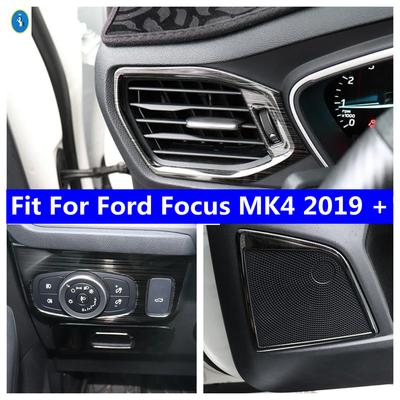 Schwarzes gebürstetes Style Frontlüftungsgitter / Türlautsprecher / Scheinwerferschalter Abdeckung Zierleisten Zubehör für Ford Focus MK4 - 2025