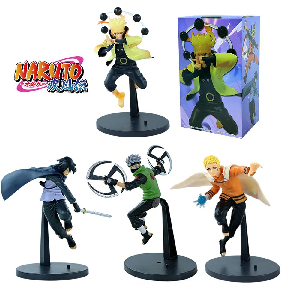 18-20Cm Anime Naruto Sasuke Kakashi Uzumaki Gaara Action Figures Cartoon Pvc Collectiable Model Toys Kids Boys Birthday Gifts