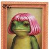 Hair Style Frog Magnet Abstract Refrigerator Magnet, Framed Hairstyle Fridge Animal Frame Home Kitchen Office Decoration Party Favors Magnetic