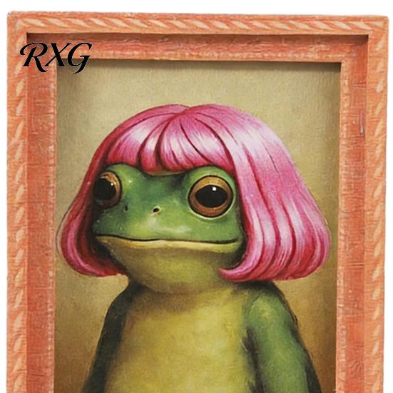 Hair Style Frog Magnet Abstract Refrigerator Magnet, Framed Hairstyle Fridge Animal Frame Home Kitchen Office Decoration Party Favors Magnetic