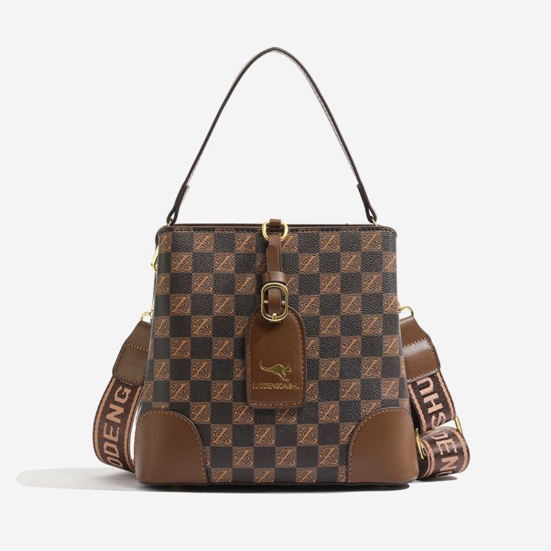 Women's Bag New Women's Bucket Bag Wide Shoulder Strap Large Capacity One Shoulder Messenger Bag Wide Shoulder Strap Women's Bag