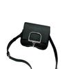 Della 2024 Palm Pattern Cowhide Messenger Bag with Silver Buckle