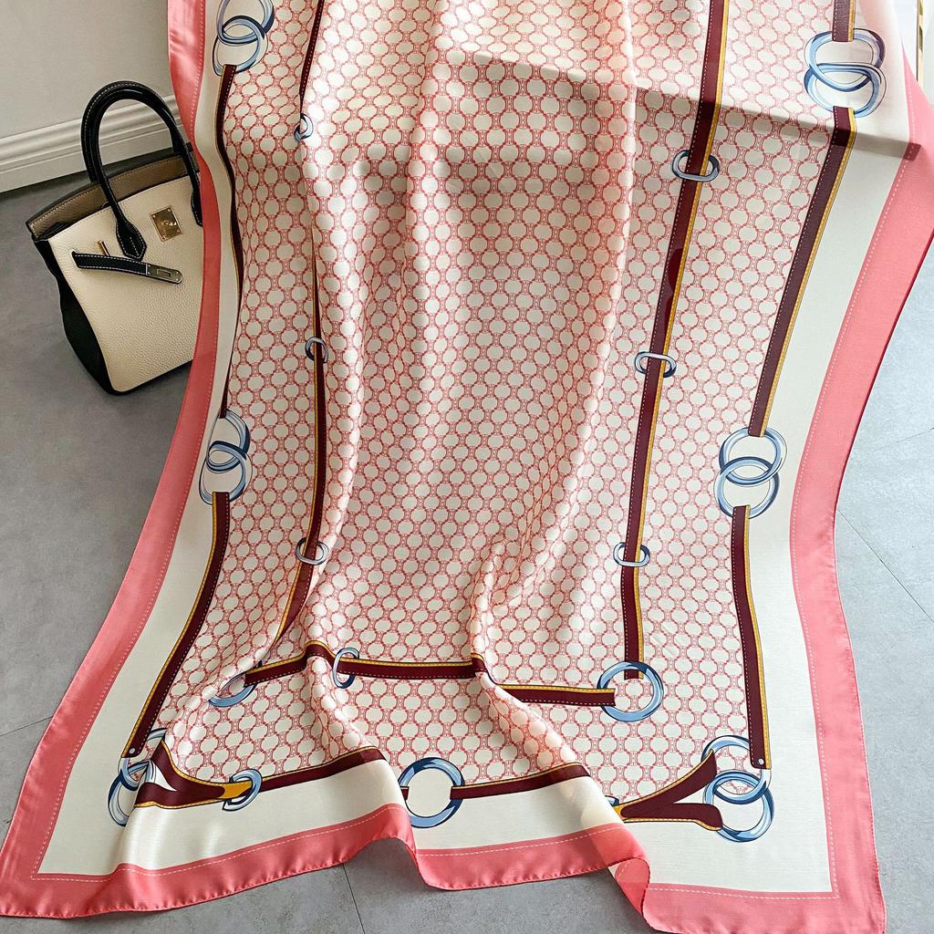 Wysokiej jakości luksusowe jedwabne szale z pałąkiem na głowę szaliki szalik dla kobiet łańcuszek jedwabny szal damski dekoracyjny szal