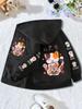 Children Long Sleeve Zip Hoodie Funny Cat Boba Tea Paw Print All Over Graphic Loose Hooded Outerwear Daily Wear