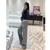 Wide-leg pants women's spring and autumn new high-waisted drawstring loose and thin versatile mopping straight casual pants