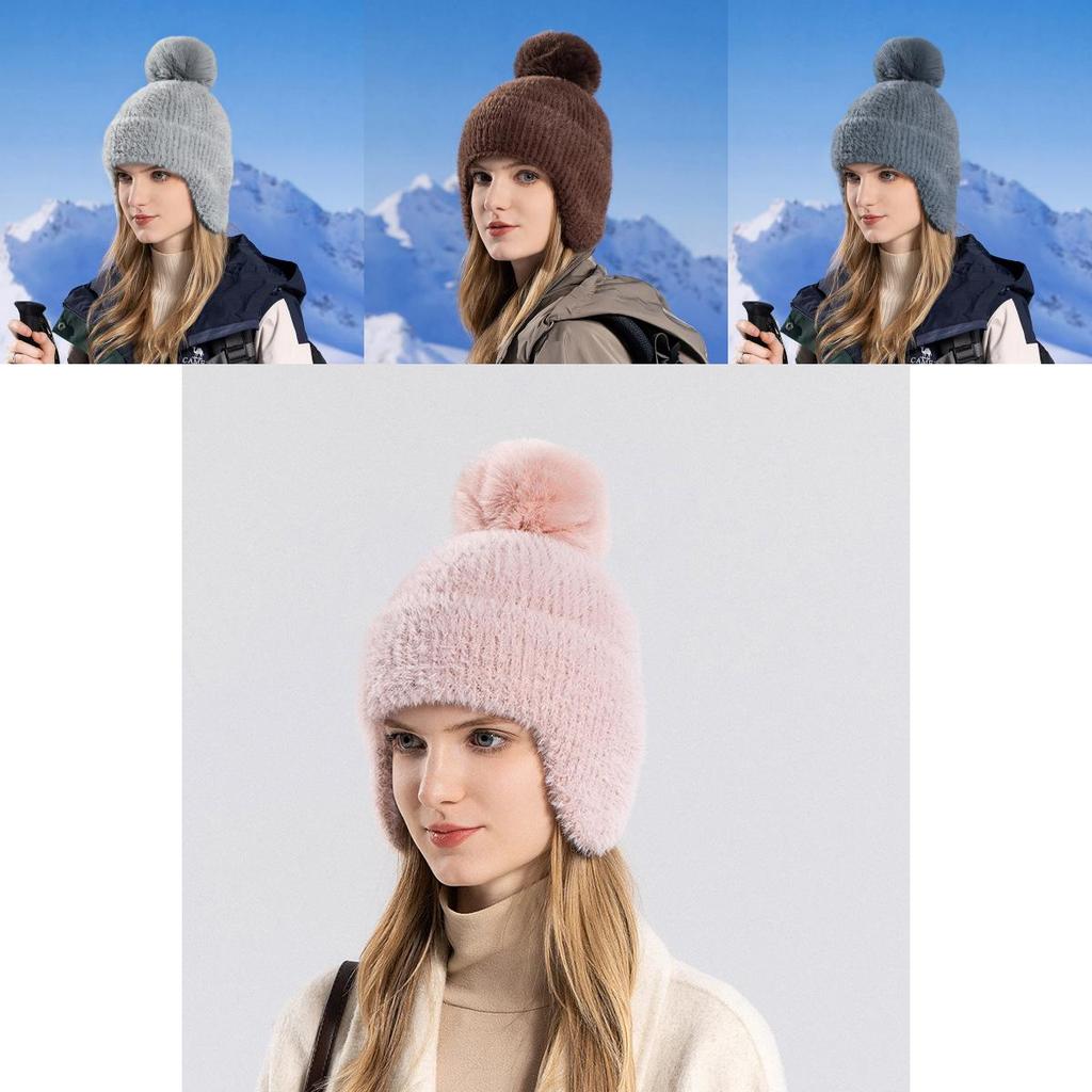 Knitted Winter Earmuff Hat For Women With Windproof Warmth Stylish Casual Wear
