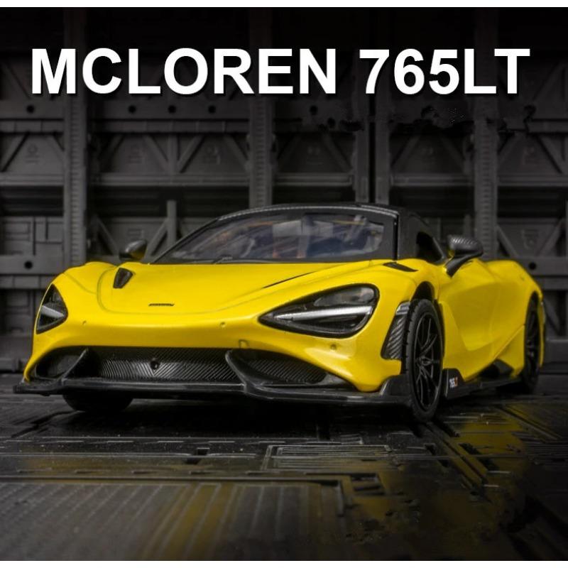 

1/24 McLaren 765LT Alloy Sports Car Model Diecasts & Toy Vehicles Metal Car Model High Simulation Collection Детские игрушки Подарок жёлтый