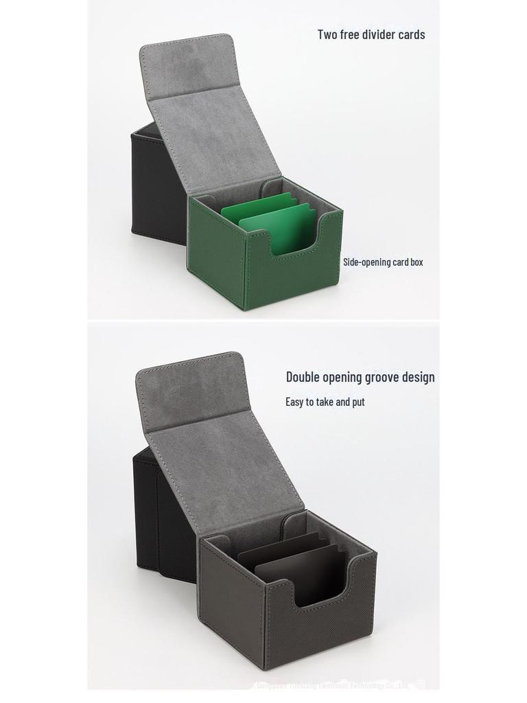 Tuoxiang Kartenhalter-Set: Einzelner Ärmel (140) + Doppelhülse (100) PU-Aufbewahrungsbox für MTG/TCG-Karten.
