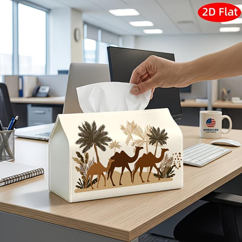 2D Flat, 1pc Tissue Box, Printed on Both Sides, Fantasy Illustration Tissue Holder, Dancing Woman Meadow Design, Perfect for Decorative Storage During