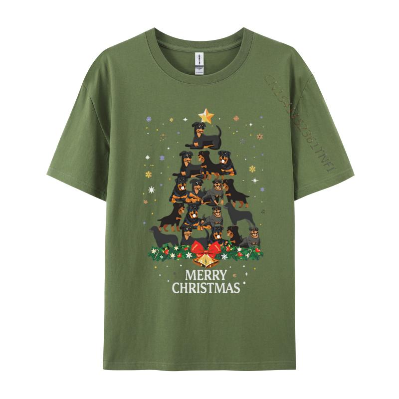 

Christmas Rottweiler Dog Tree For Girl Tshirts Top Tshirts Fitness Hip Hop Cotton Tops Shirts 3d Printed T Shirts 4XL
