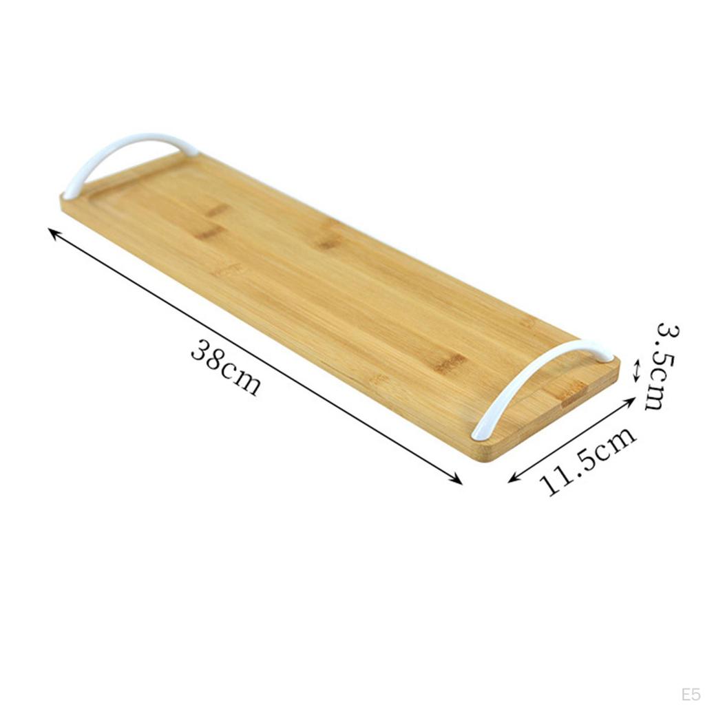 Bamboo Serving Tray with Handles Dinnerware Food Server Dessert Dinner Tea Bread Fiest
