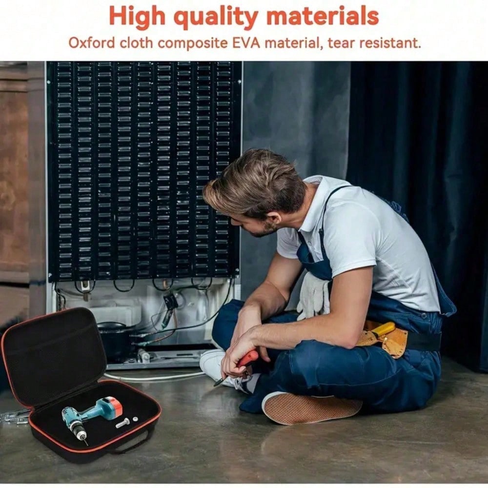 1pc Large Capacity Waterproof Tool Bag For Electricians And DIY Enthusiasts - Shockproof Oxford Cloth Carry Case For Electric Drills And Hardware