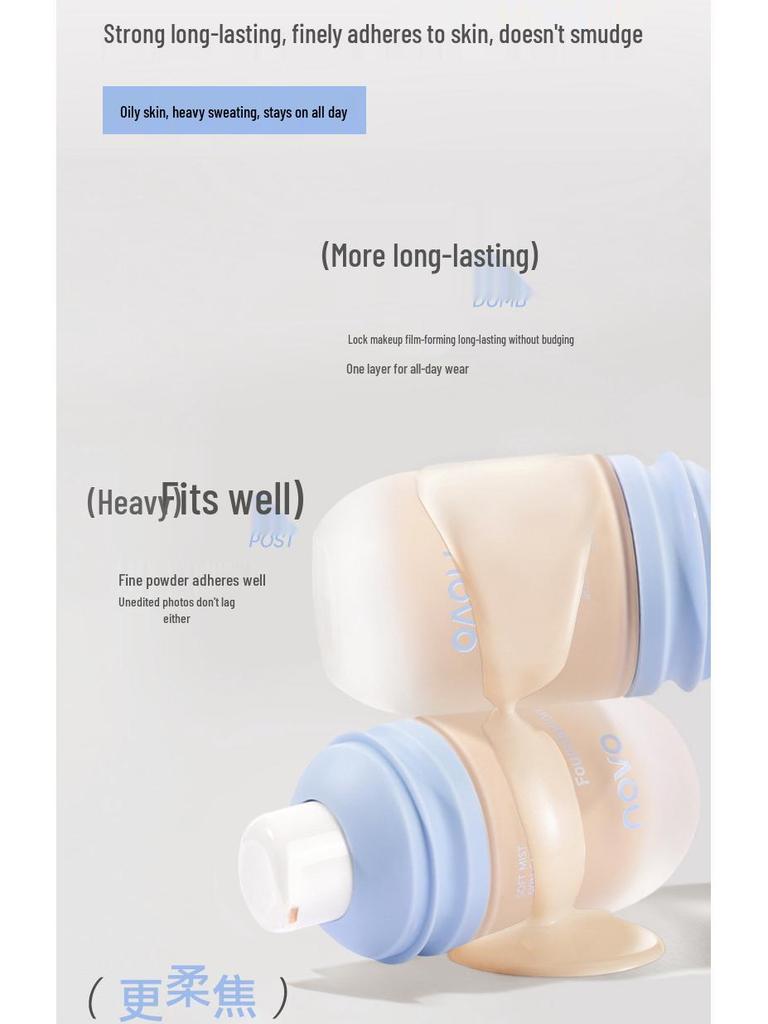 NOVO Soft Mist Long-Lasting Foundation & Concealer - Oil Control, Waterproof, Sweatproof, No Caking or Smudging, for Dry & Oily Skin.