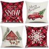Linen New Christmas Pillow Cover Twill Red and Black Grid Series Pillow Cover Holiday Decoration Home Cushion Cover