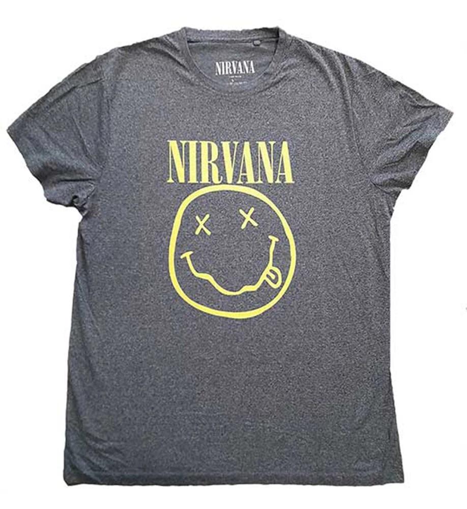 Nirvana Yellow Smile Grey Unisex TShirt L