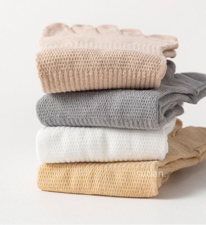 Socks For Women Spring Summer Solid Color Mesh Five Fingers Socks Ankle Short Socks Sweat-absorbing Boat Socks Split Toe Socks