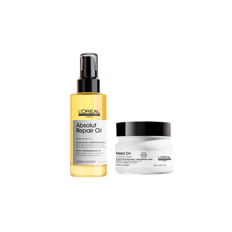 Loreal Paris wash , rich fluffy + essential LOreal Smooth and Shiny Care Set - Hair Mask 250ml Hair Care Oil 90ml