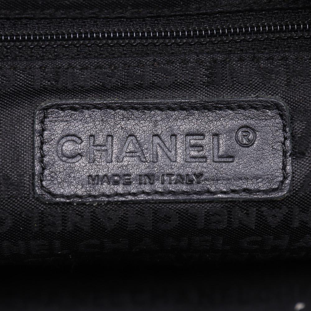 CHANEL Camelia Tote Bag ChainShoulder black Suede Women Used