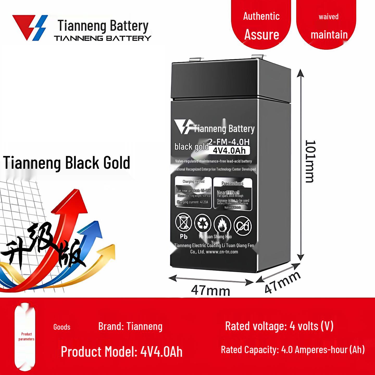 Tianneng Universal Electronic Scale & Battery: 4V, 6V - Suitable for Bench, Weighing, Hanging, Table, Floor Scales & Electric Vehicles.
