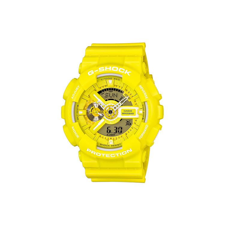 CASIO Women s Liquid Crystal/Analog Dual Display Series Gray Watch GA-110BC-9A GA-110BC-9A Yellow Strap