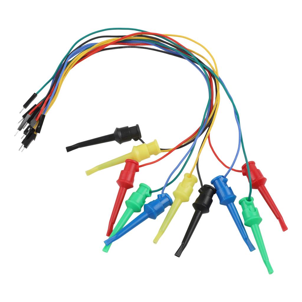 Soft Silicone Electrical Leads Set Multimeter Connector Copper Alloy Clips Test Hook Clips Breadboard Connection