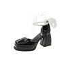 Mary Jane shoes 2025 thick heel waterproof platform thick sole Japanese Spice Girl patent leather black temperament French high heel small leather s