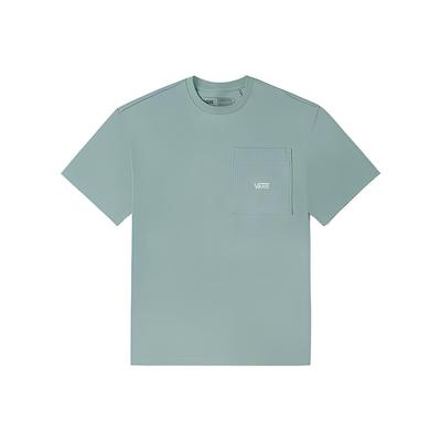 Solid Color Small Logo Print Round Neck Short Sleeve T-Shirt Unisex Tops Green VN0A7PZOYV2