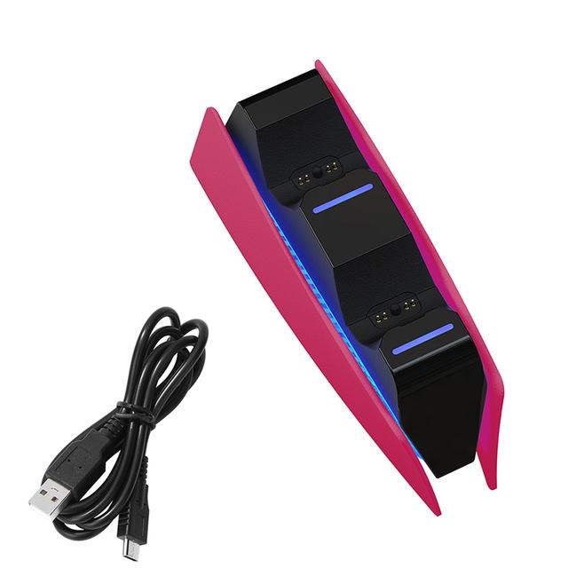 Зарядное устройство для Sony Play Station Playstation PS 5 PS5 Контроллера Управления Dualsense Стойка Аксессуары Геймпад Поддержка Держатель Команд розы красного
