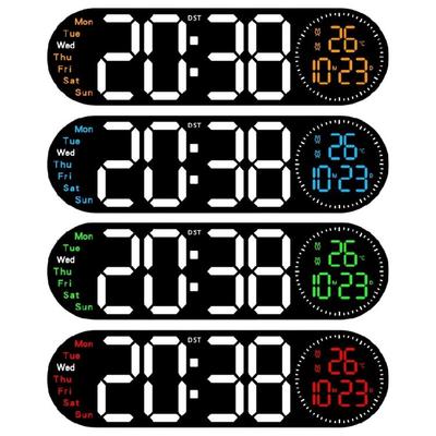 Large LED Wall Clock with Remote Control and Count Down Function 2 Alarms Temperature for Students and Professional