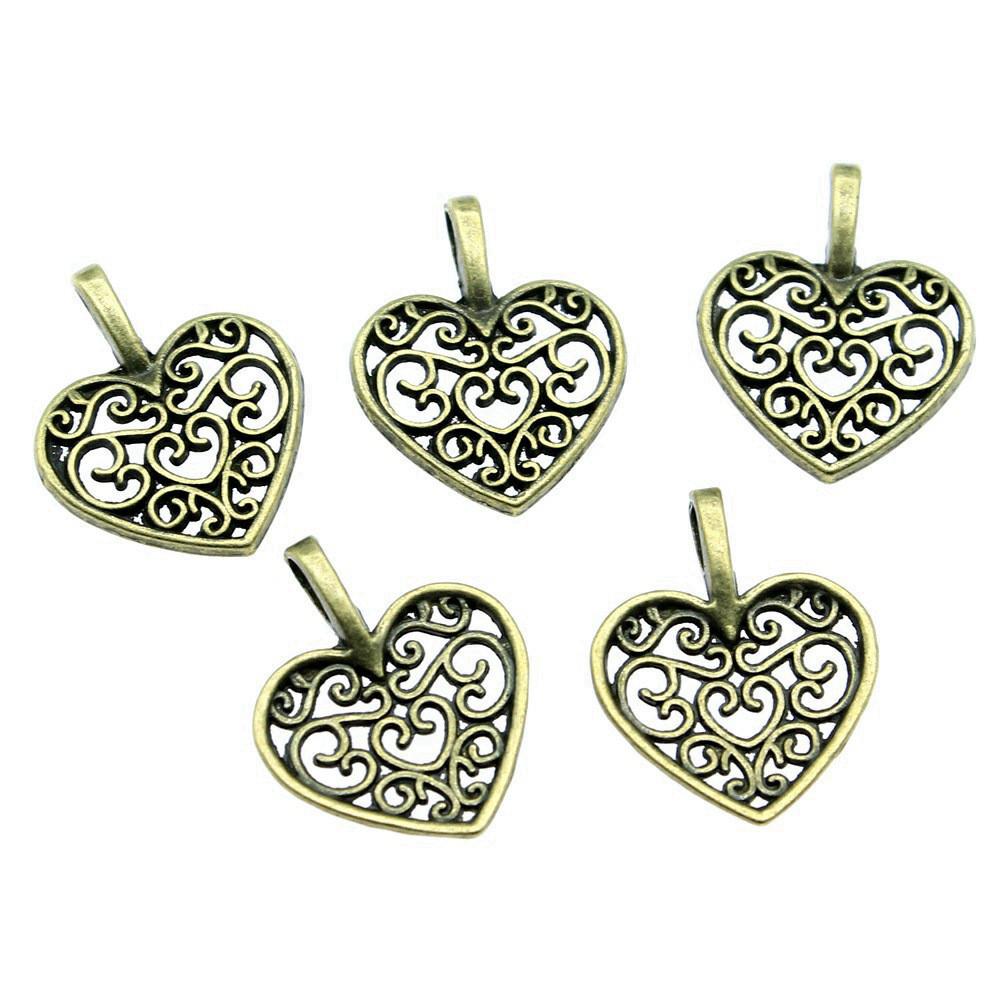 Charms Peach Heart Love Pendants Wedding Jewelry Findings QC094