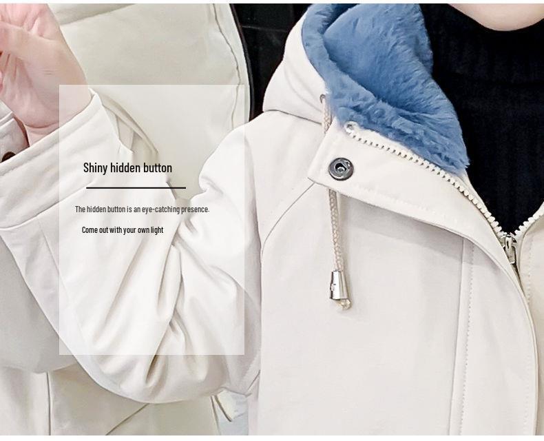 Girls' Mid-Length Cotton-Padded Parka Coat - Autumn/Winter 2024 Trendy Style