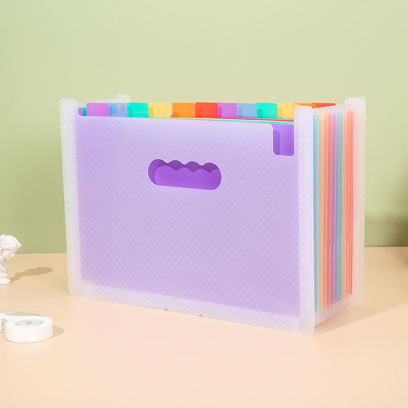 Multi-Color Rainbow Accordion A4 Document Storage Folder