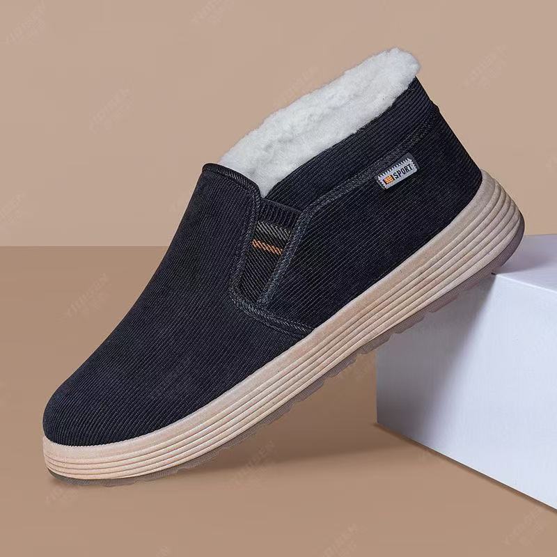 Winter new cloth shoes men's velvet thickened warm cotton shoes non-slip soft-soled low-top snow boots