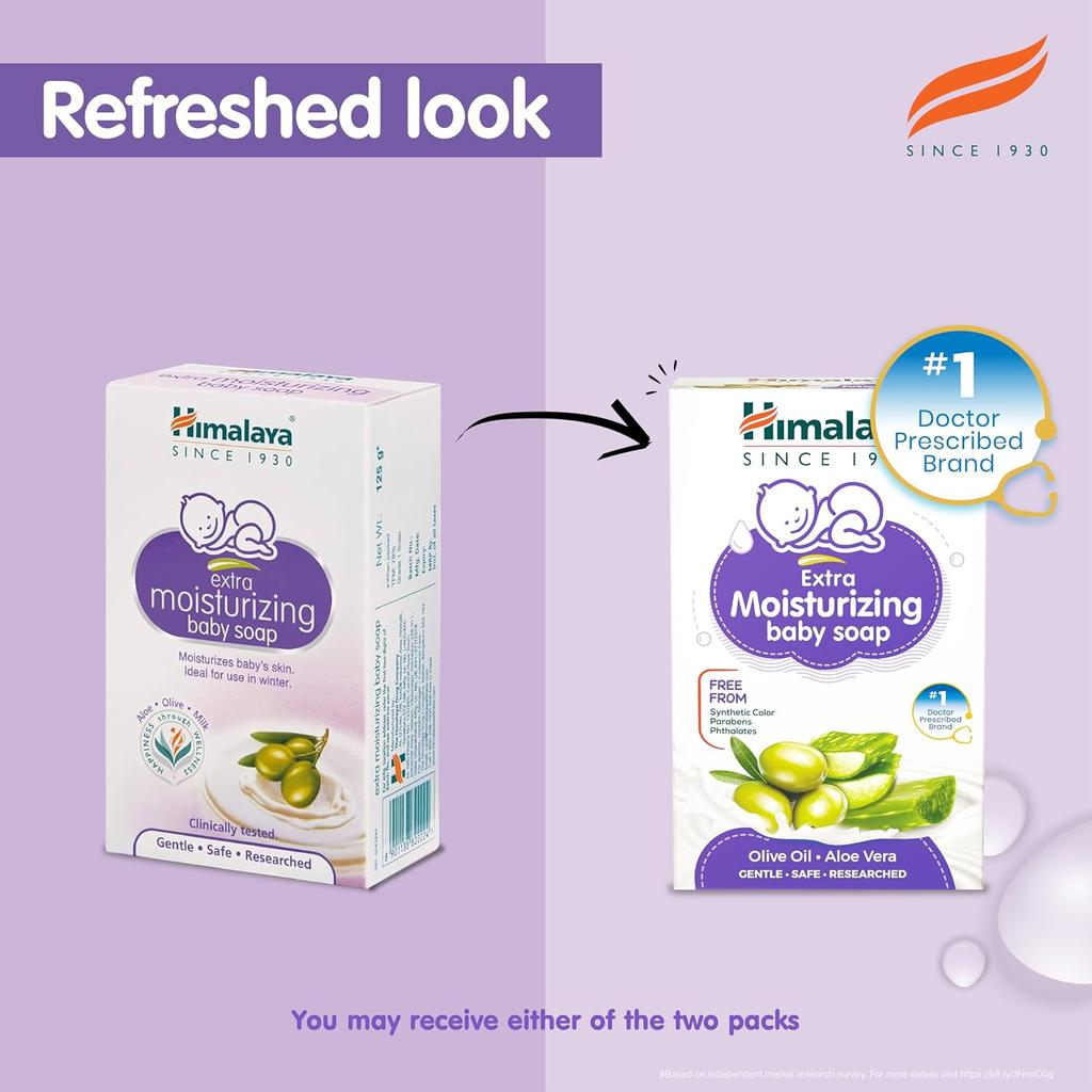 Himalaya Extra Moisturizing Baby Soap 75GM Gentle Winter Skin Care Pack