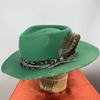 Wool Homburg Exotic Feather Wool Hat Gifts for Comedy Hat Wide Brimmed Unisex Wear for Gatherings Photo Props