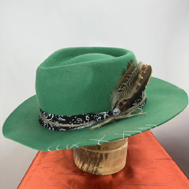 Wool Homburg Exotic Feather Wool Hat Gifts for Comedy Hat Wide Brimmed Unisex Wear for Gatherings Photo Props