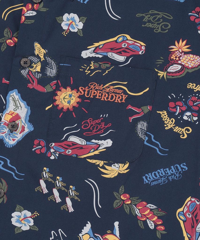 Syupeodeulai Palm Surf Hawaiian Shirt Navy