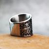 Retro Sankt Benedictusmedalj Bred Ring För Män Rostfritt Stål Metallkors Vintage Punk Gotiska Accessoarer Välsignelse Gåva